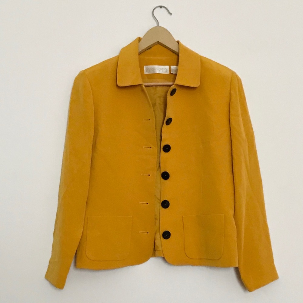 Dana Buchman Petites Mustard Silk Blazer